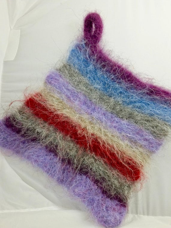 Jewels Wool Felted Hot Pad/Trivet Hand Knitted Kitchen