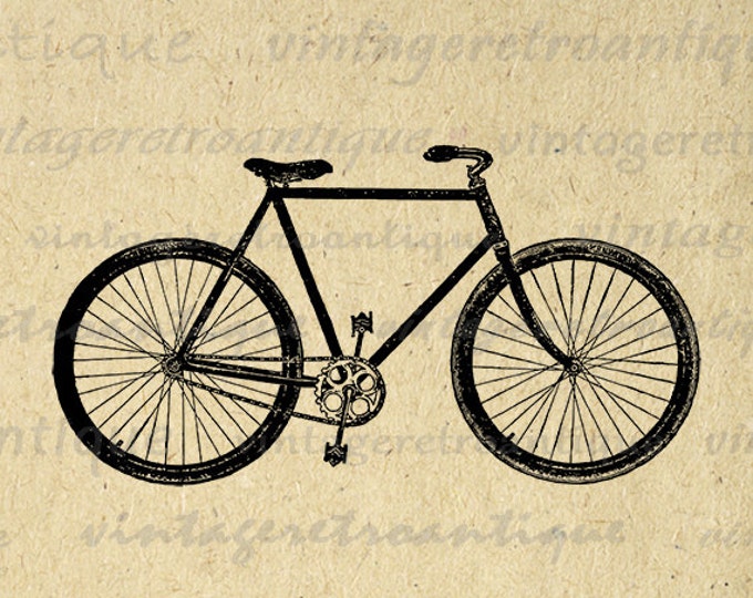 Printable Bike Digital Image Bicycle Printable Antique Bicycle Graphic Illustration Download Vintage Clip Art Jpg Png Eps HQ 300dpi No.1350
