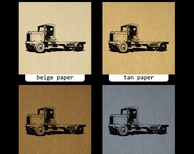 Digital Antique Truck Printable Image Illustrated Download Graphic Vintage Clip Art Jpg Png Eps HQ 300dpi No.3407