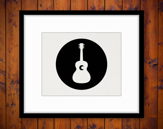 Printable Image Acoustic Guitar Digital Guitar Icon Download Music Artwork Graphic Antique Clip Art Jpg Png Eps HQ 300dpi No.4386