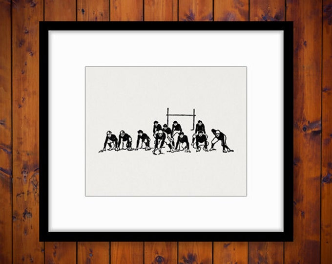 Antique Football Team Digital Graphic Image Vintage Sports Printable Download Clip Art Jpg Png Eps HQ 300dpi No.4304