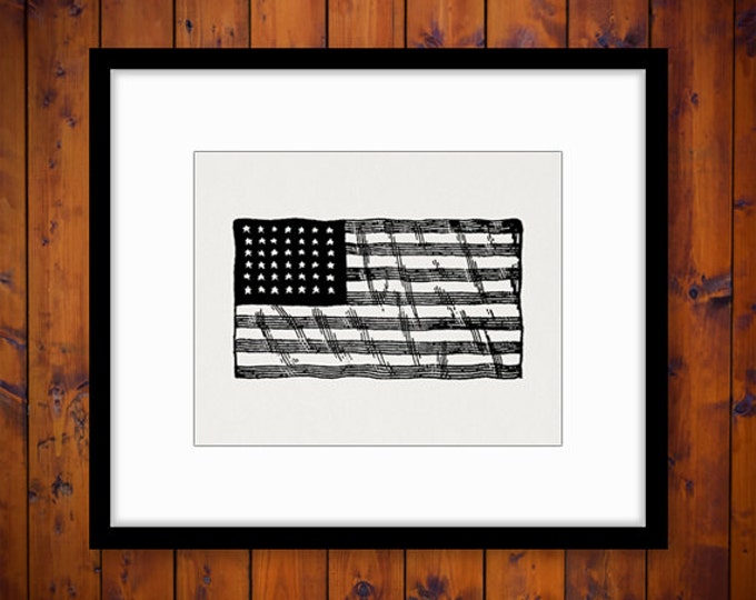 American Flag Graphic Image Digital United States Download Printable Vintage Clip Art Jpg Png Eps HQ 300dpi No.4177