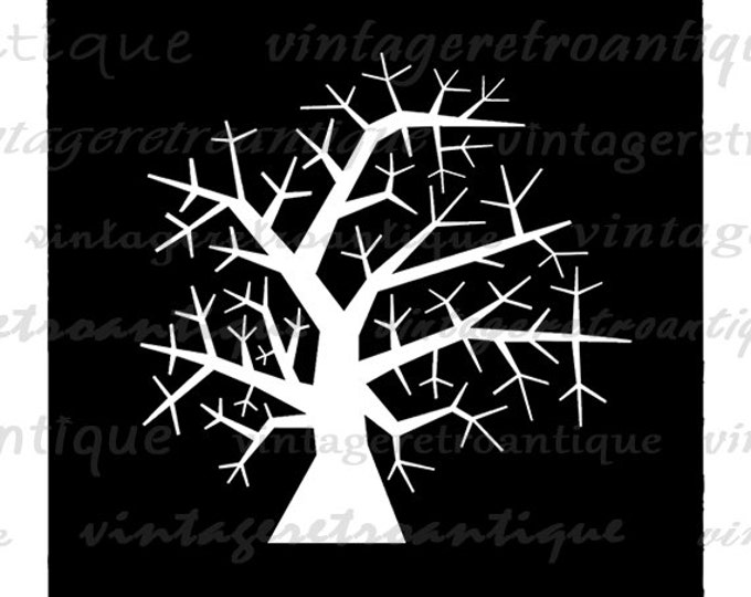 Digital Image Bare Tree Printable Illustration Download Graphic Vintage Clip Art Jpg Png Eps HQ 300dpi No.3382