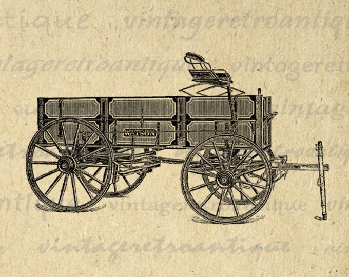 Old Wagon Digital Image Download Printable Graphic Vintage Clip Art Jpg Png Eps HQ No.1517