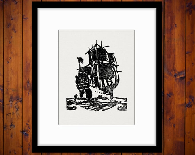 Printable Image Ship Graphic Illustration Digital Boat Download Antique Clip Art Jpg Png Eps HQ 300dpi No.3023