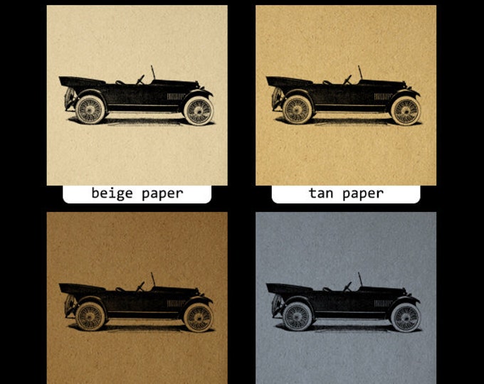 Printable Image Convertible Car Graphic Download Digital Antique Clip Art for Transfers Making Prints etc HQ 300dpi No.3447