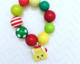 Red, Green And Yellow Shopkin Bracelets, Season 5 Shopkin Custom Bracelet, Multi Colored Shopkin Bracelet, Shopkin Birthday Gift For Girls
