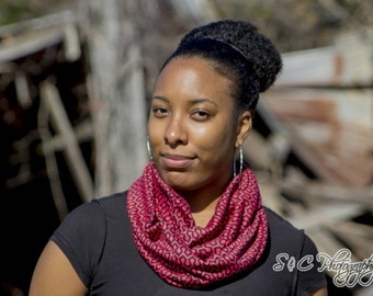 Pink & Black Greek Glyphs Print Infinity Scarf