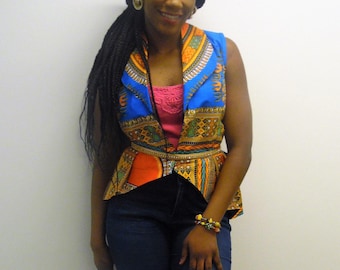 Dashiki peplum blouse