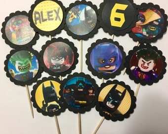 24 Lego Batman Cupcake Toppers (birthday cupcake toppers)