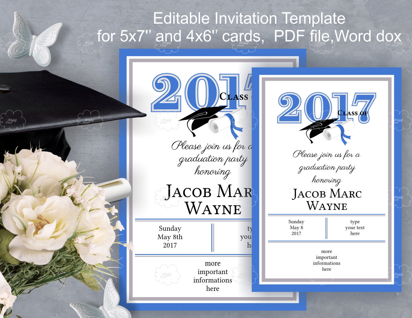 Grade Party Invitation Template DIY invitation edit yourself