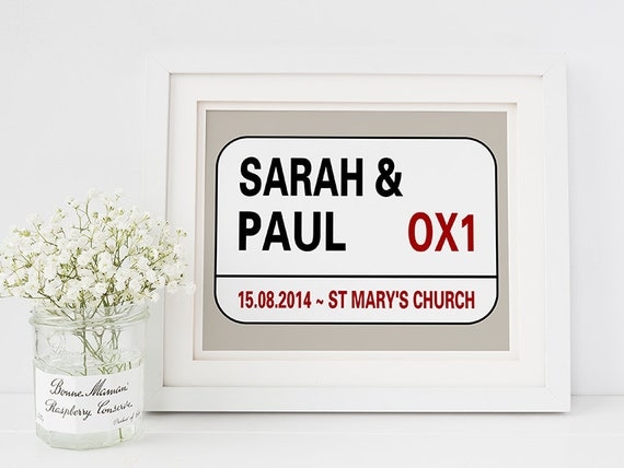 Personalised wedding gift - london street sign- personalised street ...