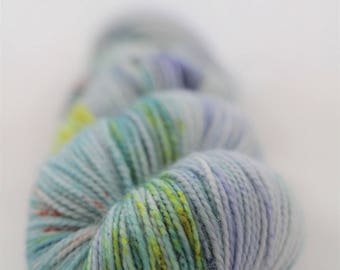 Hand-dyed yarn - sock yarn - superwash - merino - dyed-to-order - speckles - THAITI