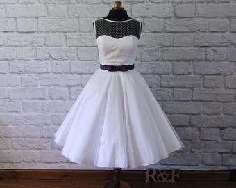 The Dotty tea length wedding dress