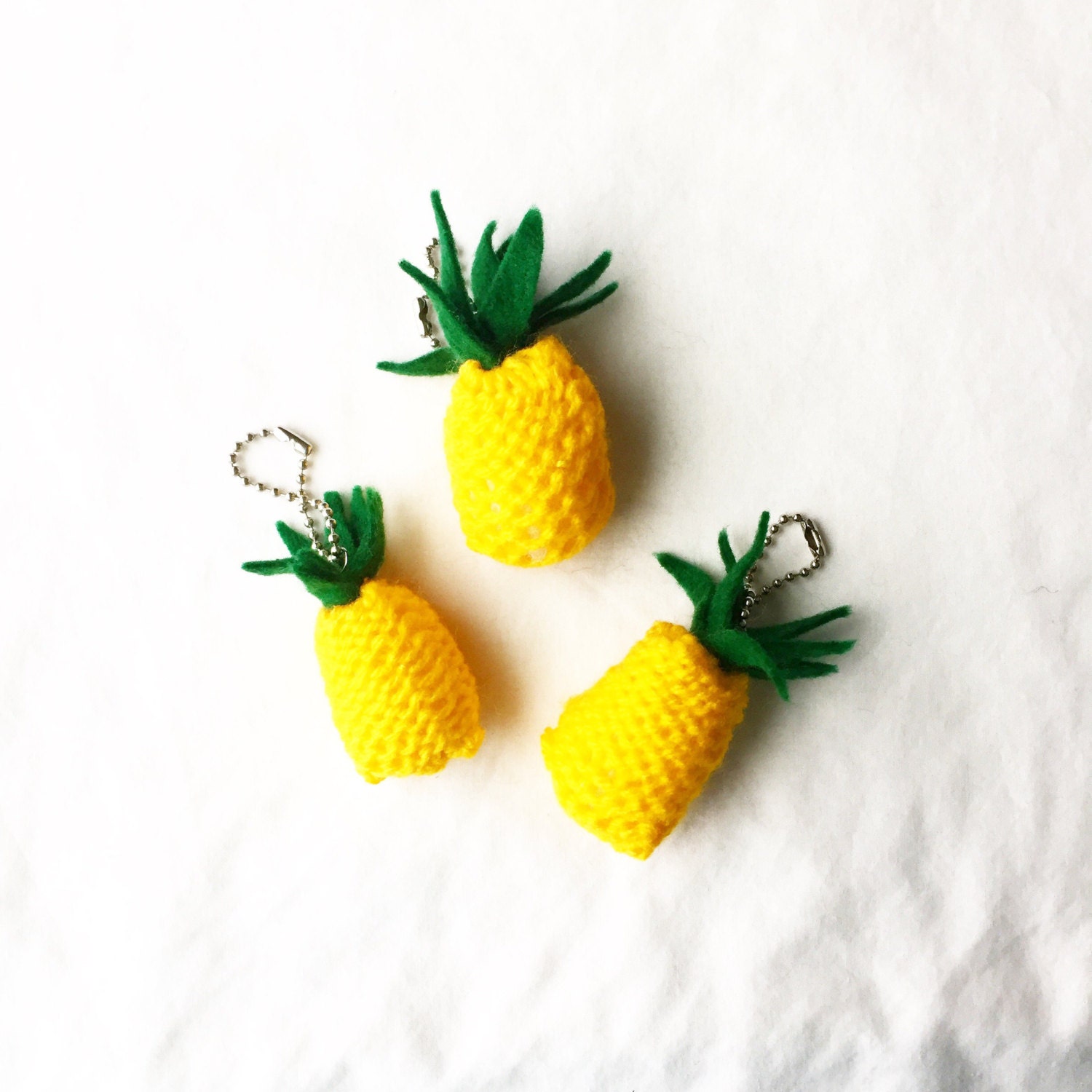 Knitted Pineapple Keychain Pineapple Gifts Keychains