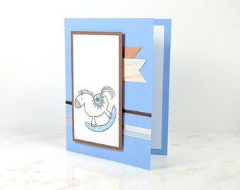 Handmade Baby Rocking Horse Greeting Card