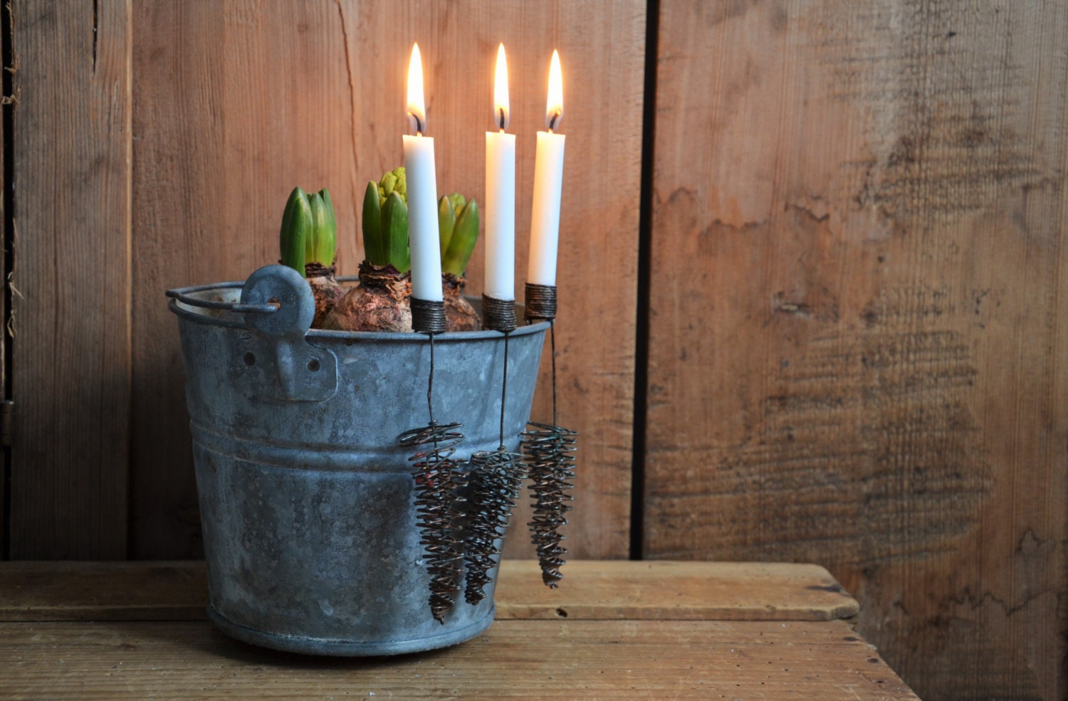 Vintage candle holder Christmas tree candle by TallinnVintage