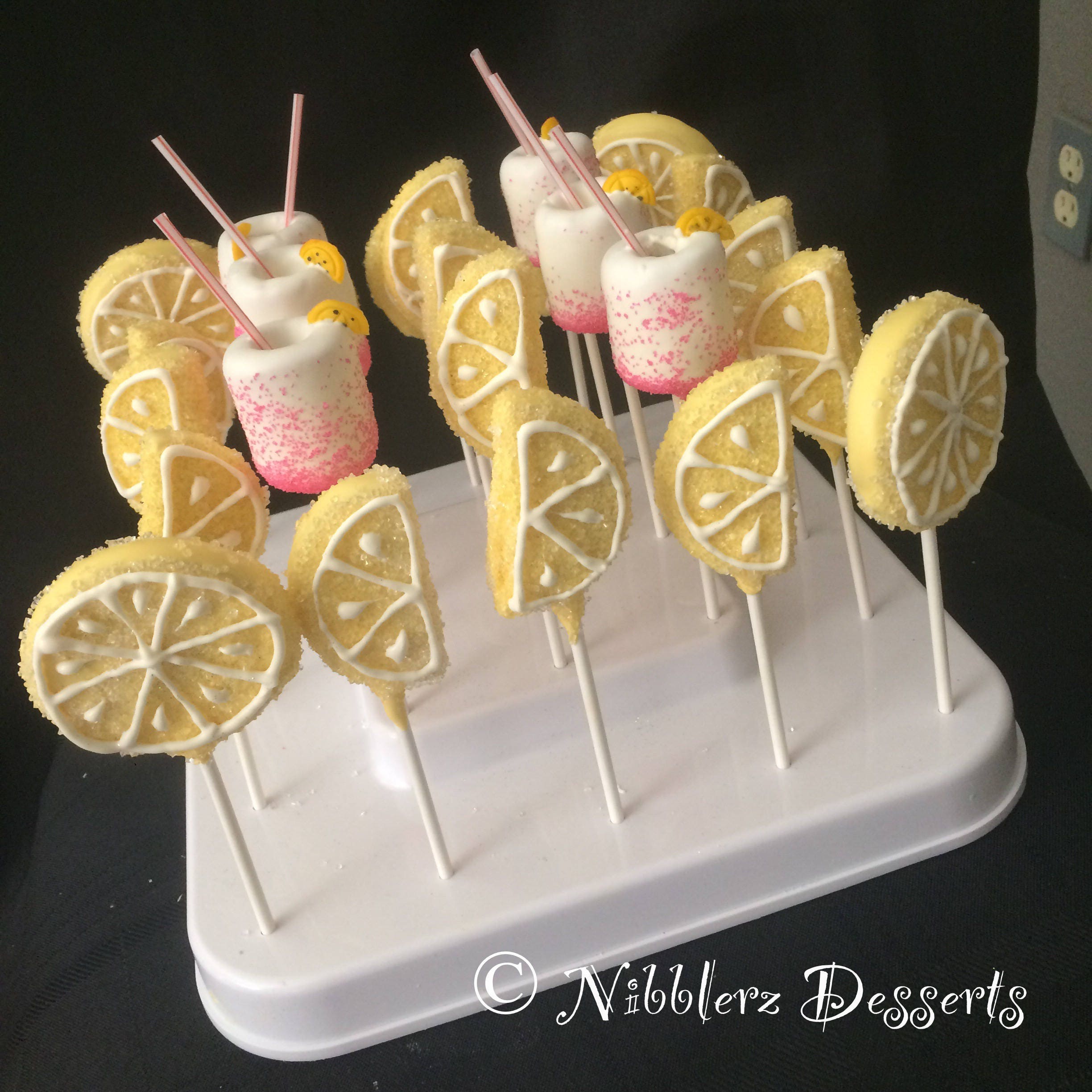 24 Pink Lemonade CAKE POPS Lemonade stand party pops
