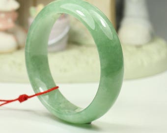 Jadeite Jade Bangle - 57.06mm Uniform Light Green (Grade A Jade)