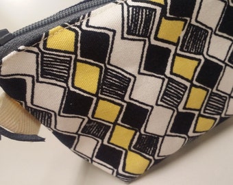 Clearance Sale. Geometric pattern coin purse, cosmetic pouch, boxy mini wallet. small cosmetic bag