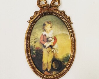 Framed Florentia Boy and puppy