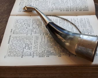 Vintage Georgian traditional wine drinking horn, beer drinking horn, made in USSR