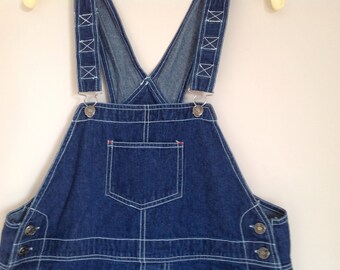Vintage unisex bib overalls women's men's faded blue jeans bib overalls dungarees women's bib overalls salopette femme
