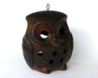 Ceramic Hanging Owl Lantern, Owl Tea Light Holder, Animal Candle Holder, Hanging Decoration, Hanging Candle Holder