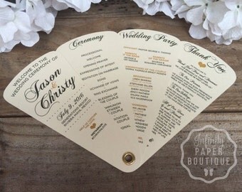 Simplicity Heartfelt Wedding Programs • Fan Programs, Petal Programs • 4 Petals Without Ribbon~107lb Metallic or 110lb Matte Cardstock