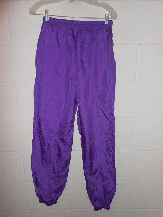 Vintage 80s 90s Women's Purple Lined Windbreaker Pants