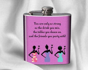 SALE! Hip Flask - You are only as strong as the drinks you mix