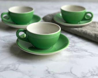 Homer Laughlin Medium Green Tea Cups / Homer Laughlin Cups / Homer Laughlin Coffee Cups / Green Ceramic Tea Cups
