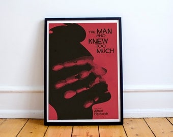 The Man who Knew Too Much, Alfred Hitchcock, fine art, giclee, movie poster, classic film, old movie