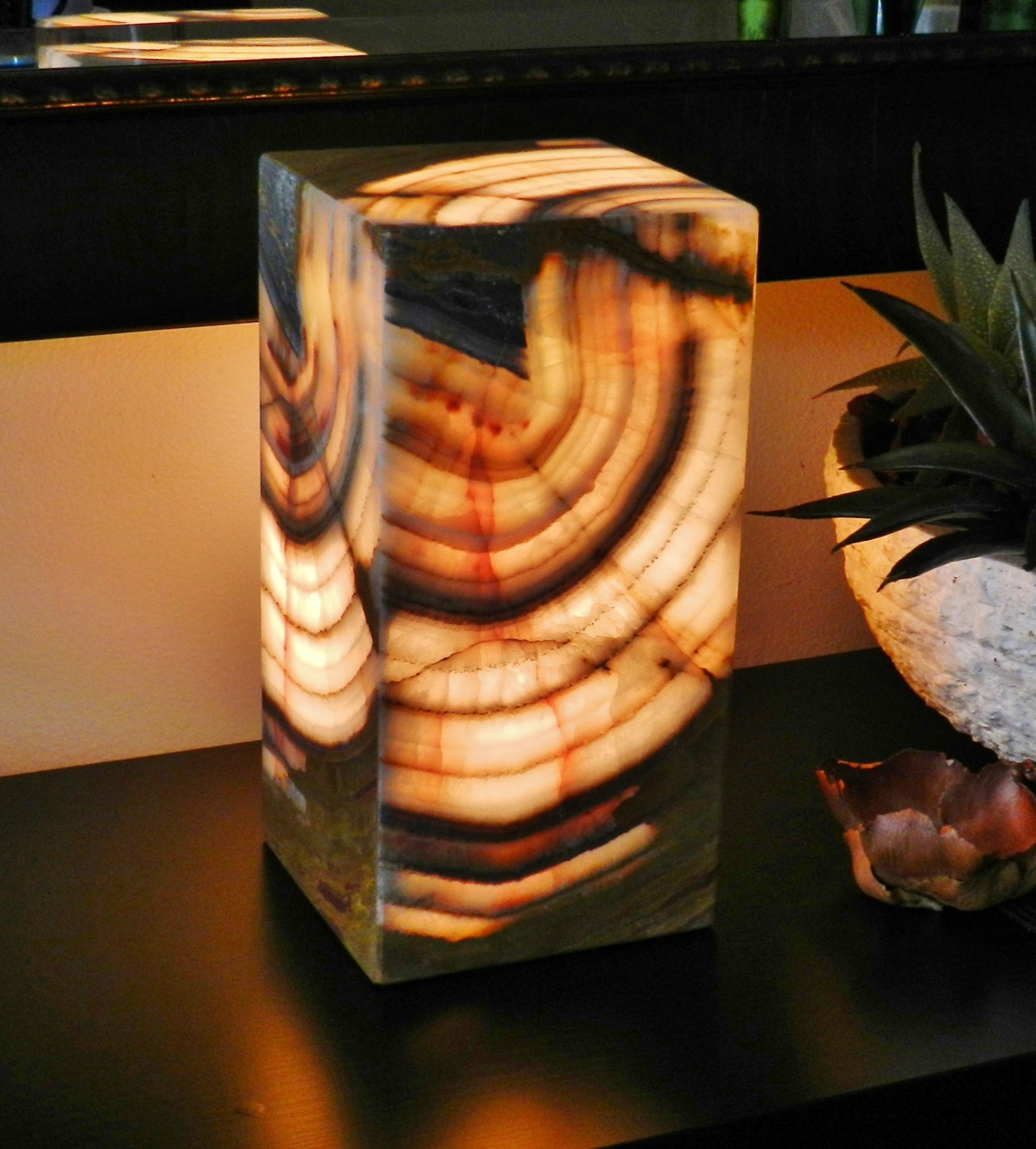 Natural Stone Lamp Onyx/alabaster Modern Square/pillar light