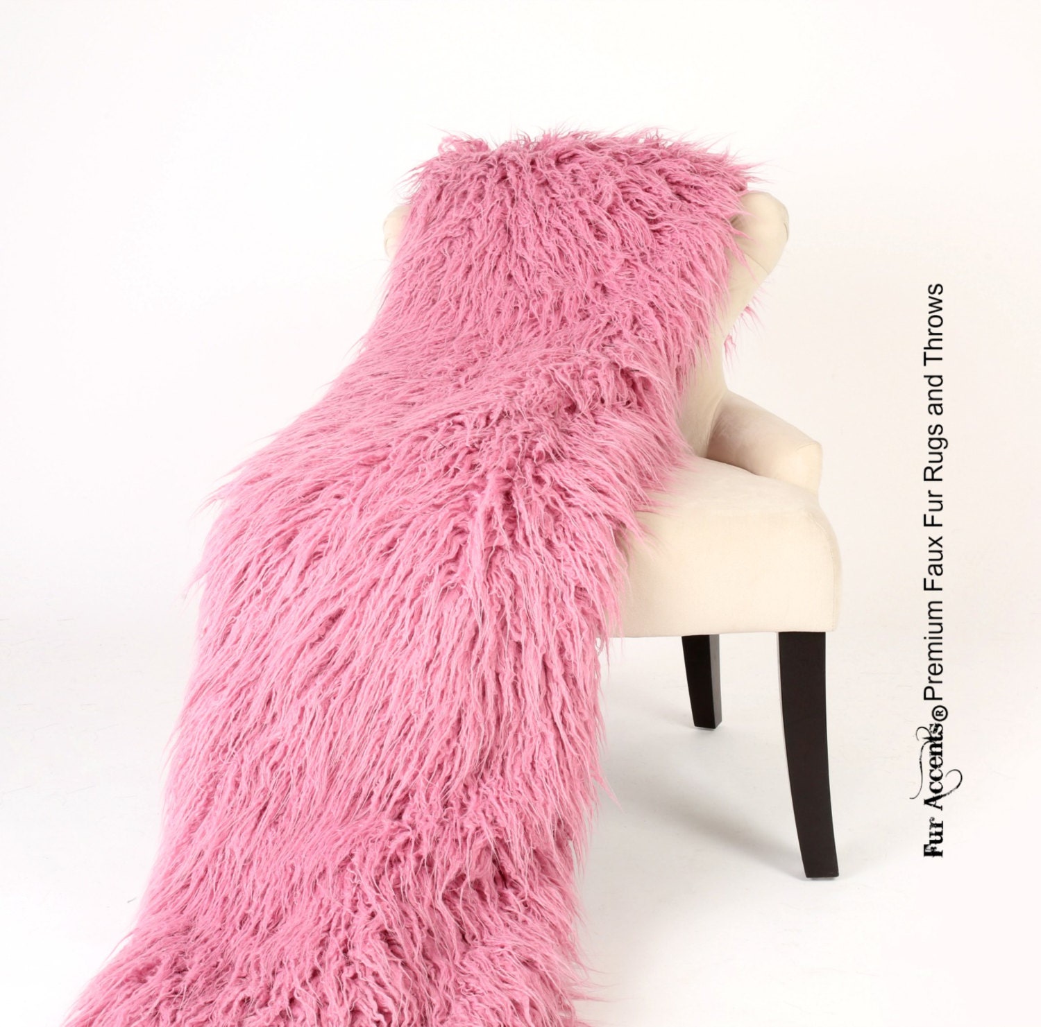 Luxurious Faux Fur Throw Blanket Raspberry Mauve Pink