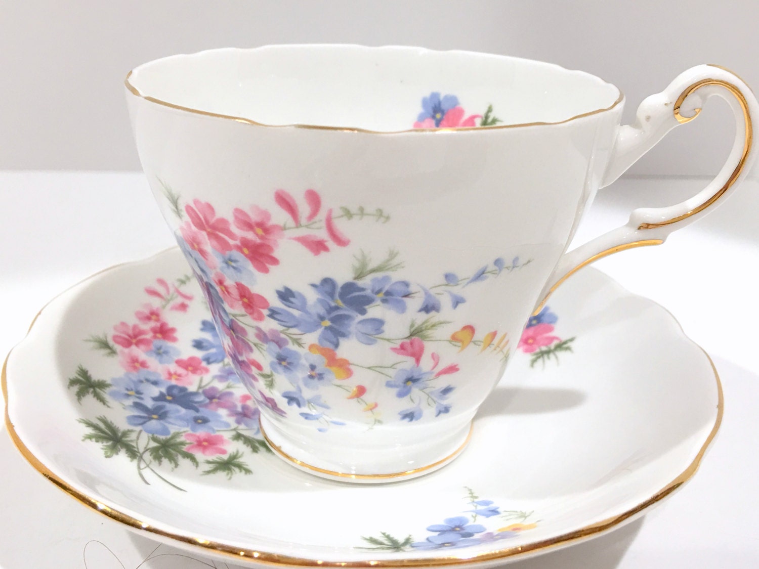 Regency Tea Cup and Saucer, English Bone China, Antique Teacups