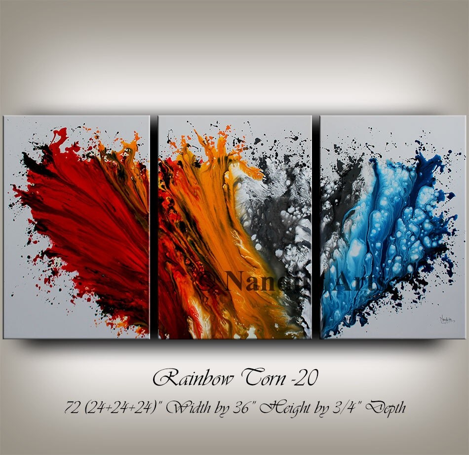 Modern Art Large Wall Art Blue Acrylic by ContemporaryArtDaily