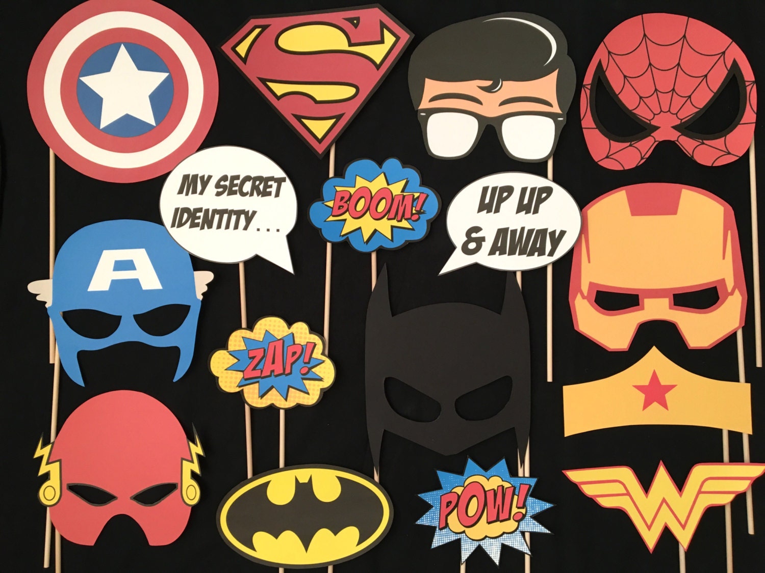 Superhero Themed Photo Booth Props