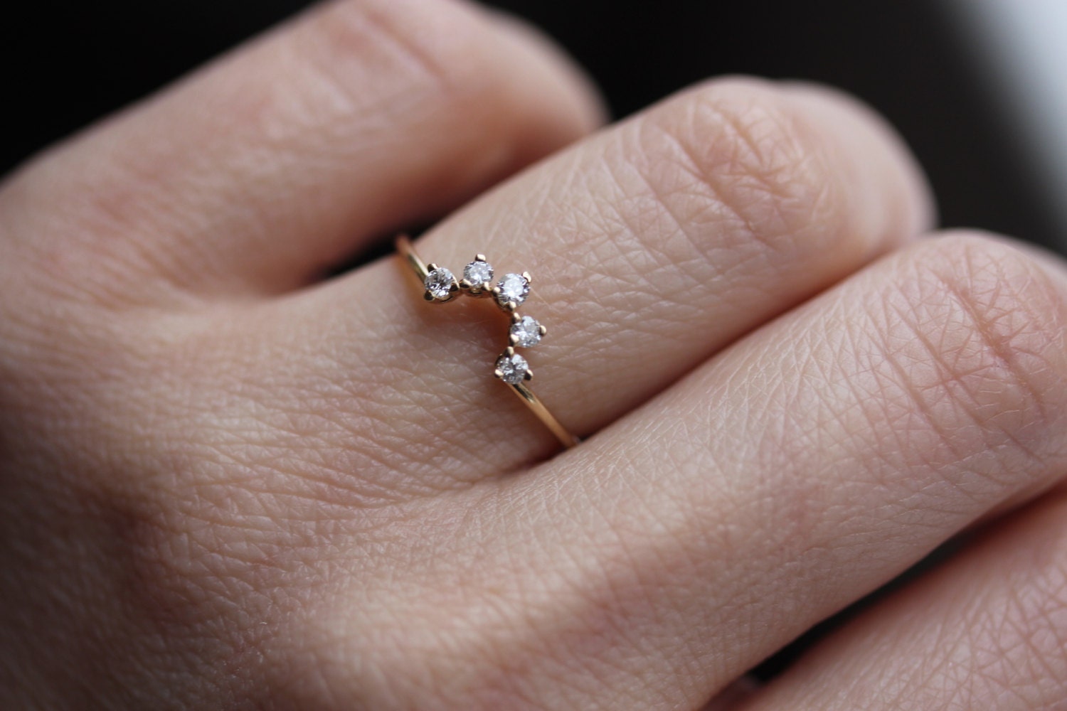 6K Half Circle Diamond Wedding Band