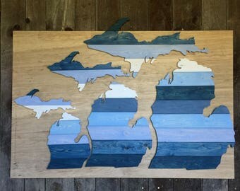 Michigan Wall Art hand cut wooden michigan wall art: the leland Michigan Wall Art hand cut wooden michigan wall art: the leland