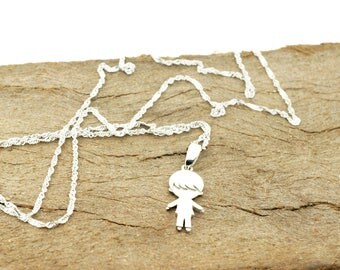 Personalized neckalace -Baby boy personalized- Baby shower-Baby boy charm-Necklace baby's birth-Mom gift-Minimalist Jewelry- For her