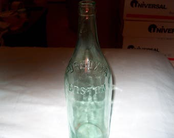 Antique Vintage Aqua Glass Bottle, Pureoxia Boston, Original, WAS 25.00 - 50% = 12.50