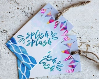 Printable Splish Splash Tags | Pool Party Favor Tag | Instant Download PDF | Printable Favor Tags | Beach Party Hang Tag | Water Party Tag