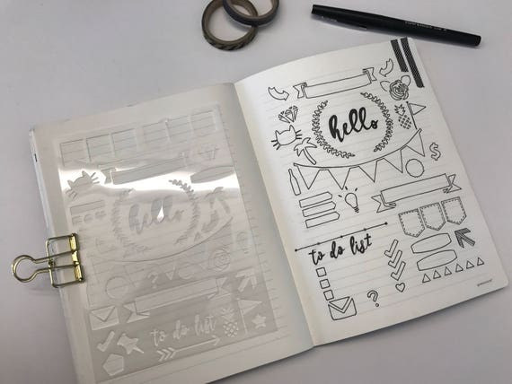 Journal Stencil from DrewBarnhartDesigns on Etsy Studio