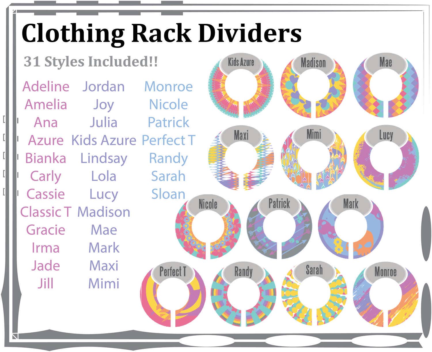 Assembled Style Clothing Rack Dividers