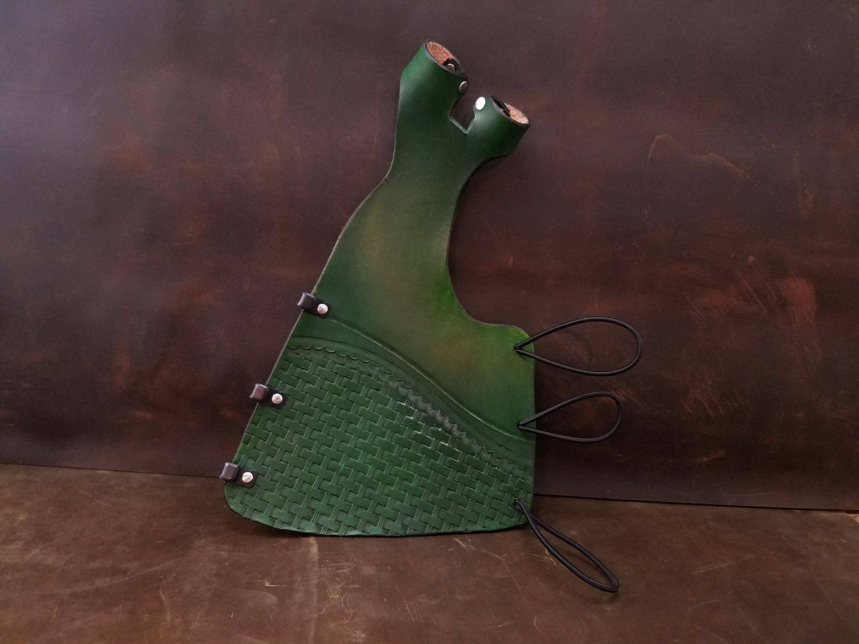 Green Full Length Arm guard / Bow Hand Glove Combo Archery