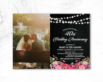 Rustic 50Th Wedding Anniversary Invitations 6