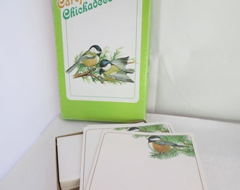 Current Charming Chickadees Stationery in Original Box Chickadee Paper Bird Paper Current Chickadees Writing Paper Set Stationery in Box