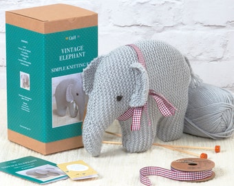 Vintage Elephant - Simple Knitting Kit