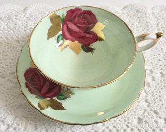 Signed Paragon China Tea Cup and Saucer Teacup Set